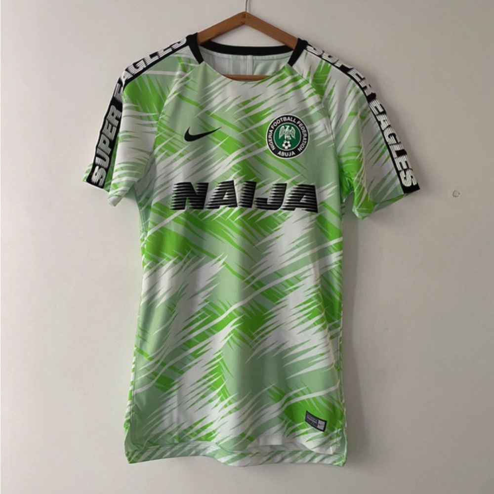Nike Green and White Football Federation Jersey